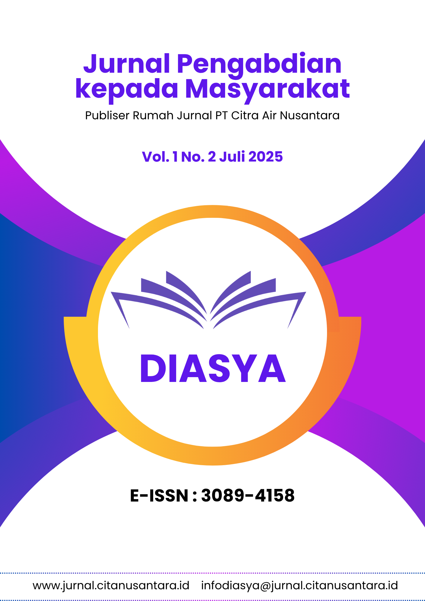 					View Vol. 1 No. 2 (2025): Jurnal Pengabdian Kepada Masyarakat (DIASYA)
				